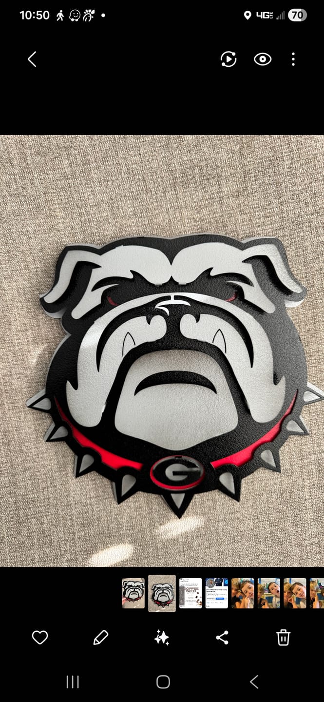 Customer photo review of Georgia Bulldogs "Uga" 3D Vintage Metal Wall Art
