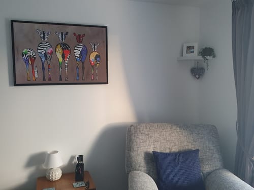 Customer photo review of ABSTRACT ZEBRAS CANVAS