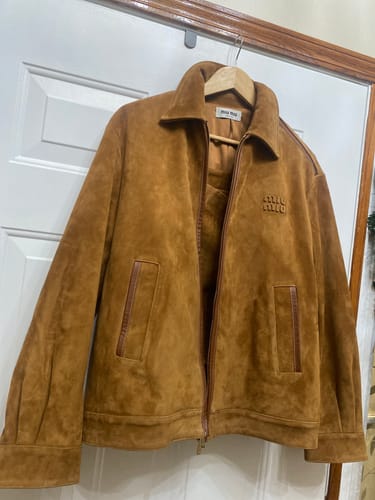 Customer photo review of MIUMIU CLASSIC BROWN SUEDE JACKET 276214