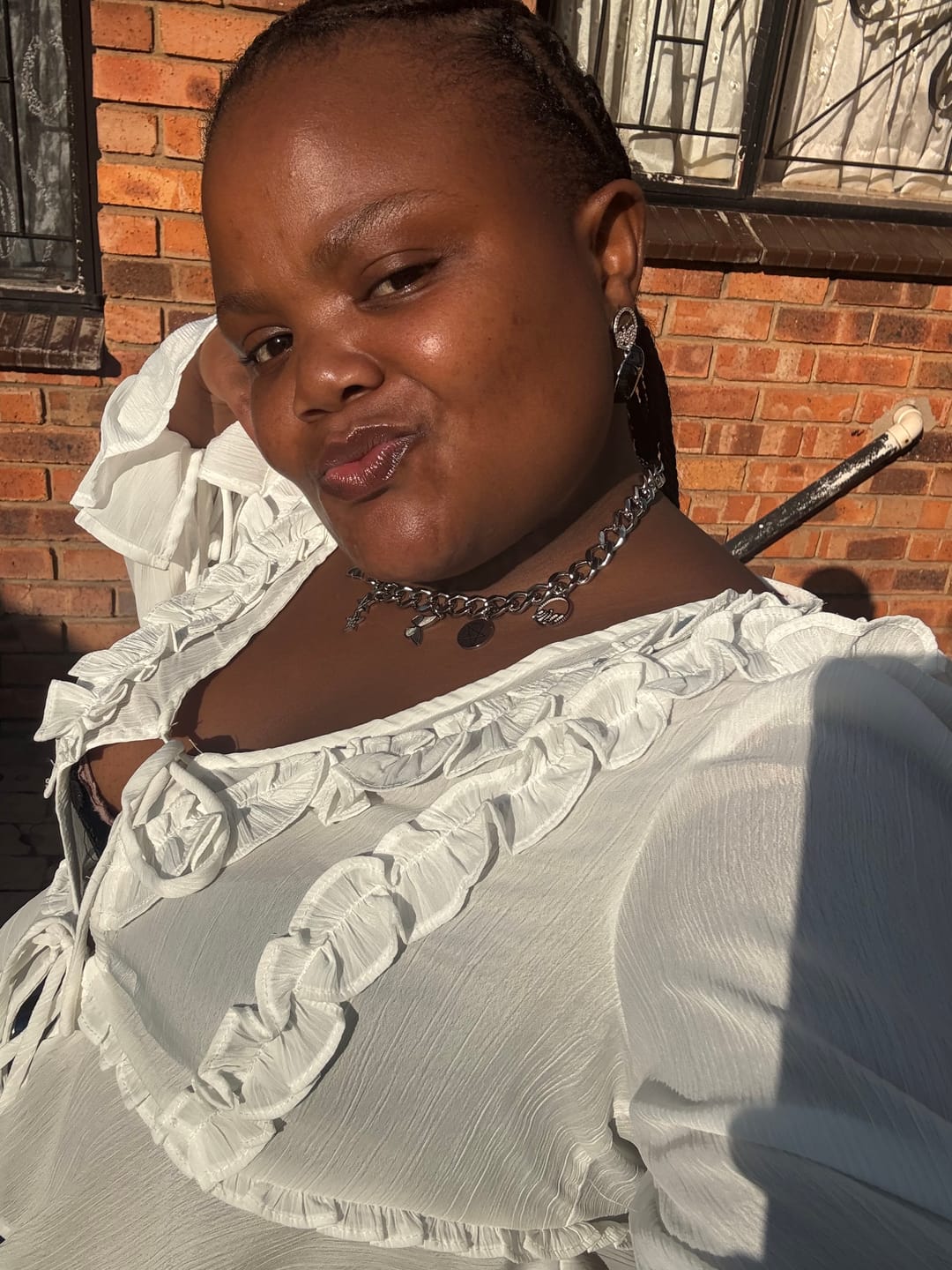 Customer photo review of Black Era Adore Silver Earrings