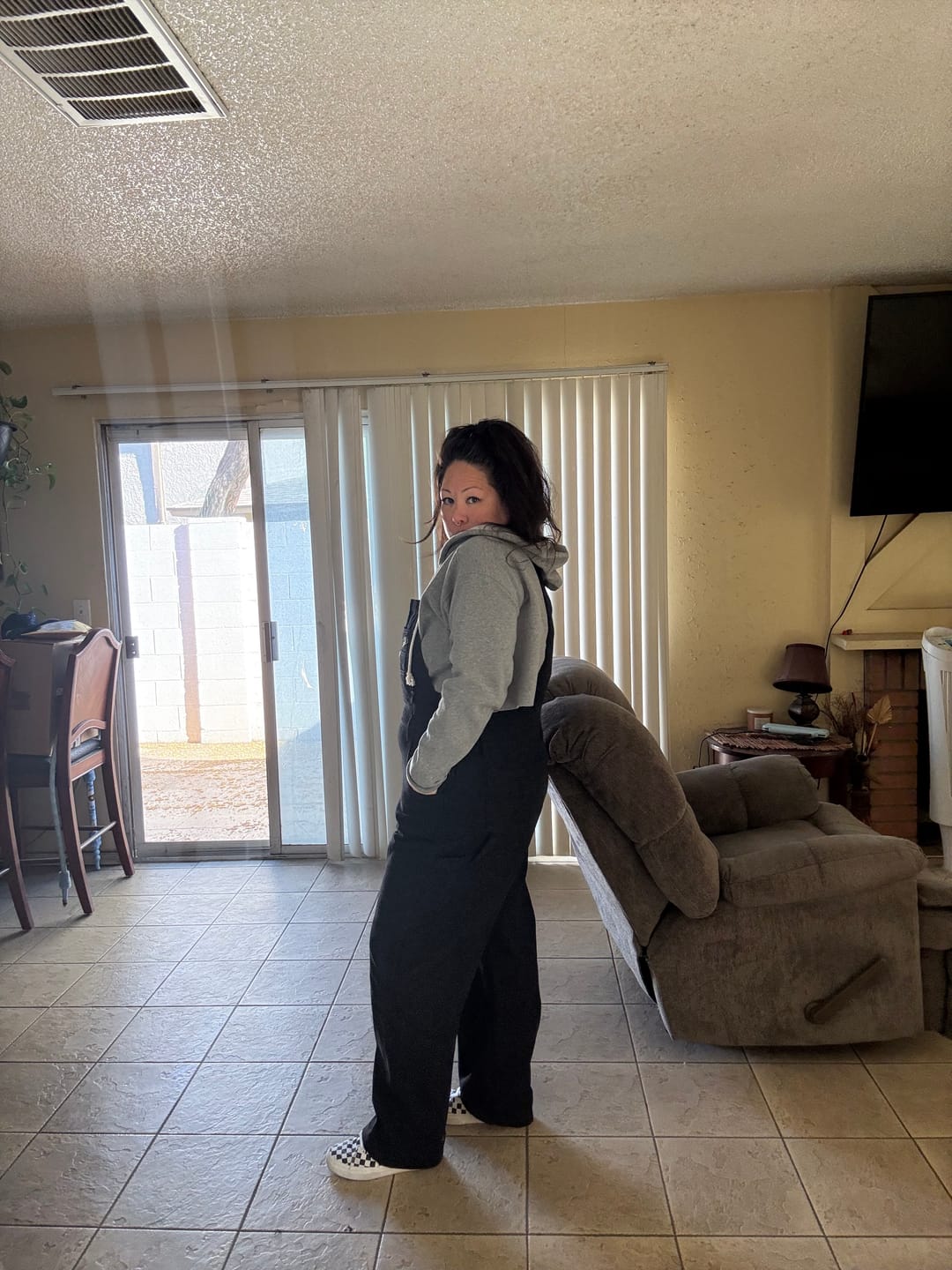 Customer photo review of Born Bad Washed Overalls - Black