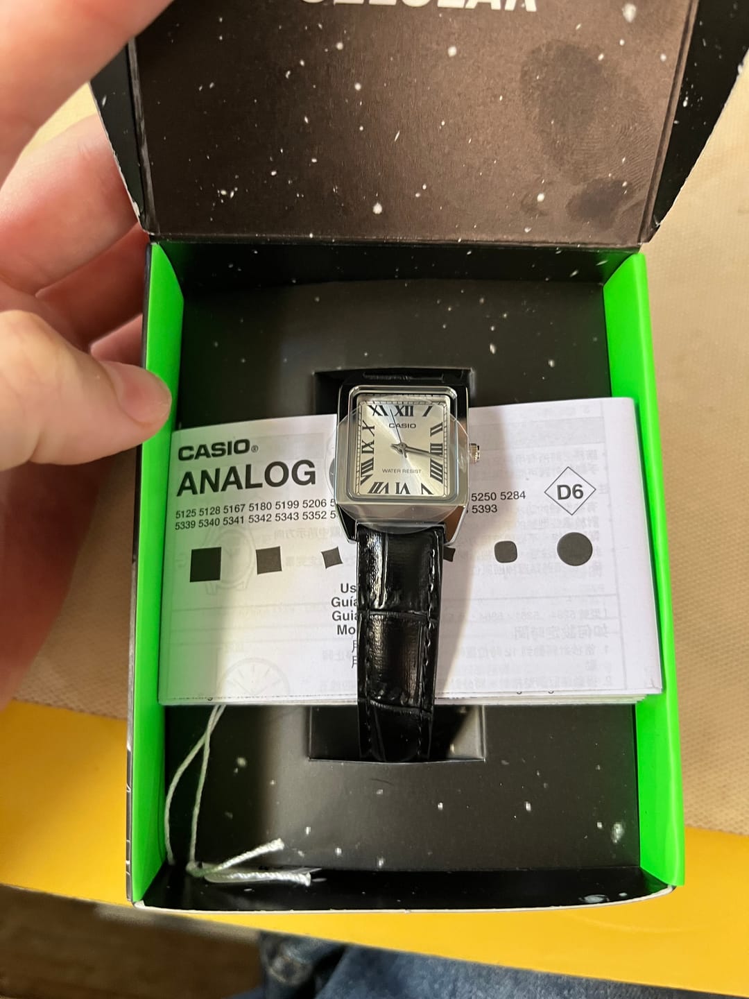 Customer photo review of Reloj Casio Tank Análogo LTP-V007L-7B1UDF Cuero Dial Plateado