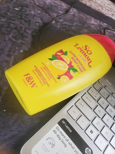 Customer photo review of Fair And White So Lemon Glow Booster Body Care Lotion 500ml