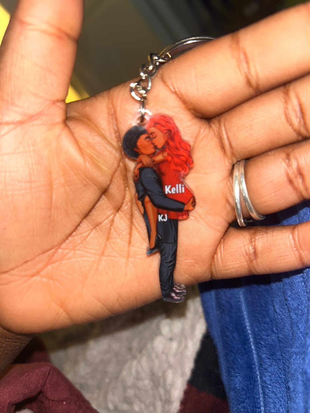 Customer photo review of Personalized Keychain, Couple Portrait, Firefighter, Nurse, Police Officer, Teacher, Gifts by Occupation
