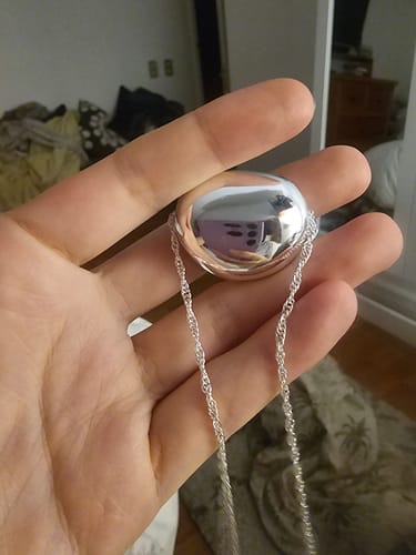 Reseña con foto de un cliente sobre Collar Circular Grande