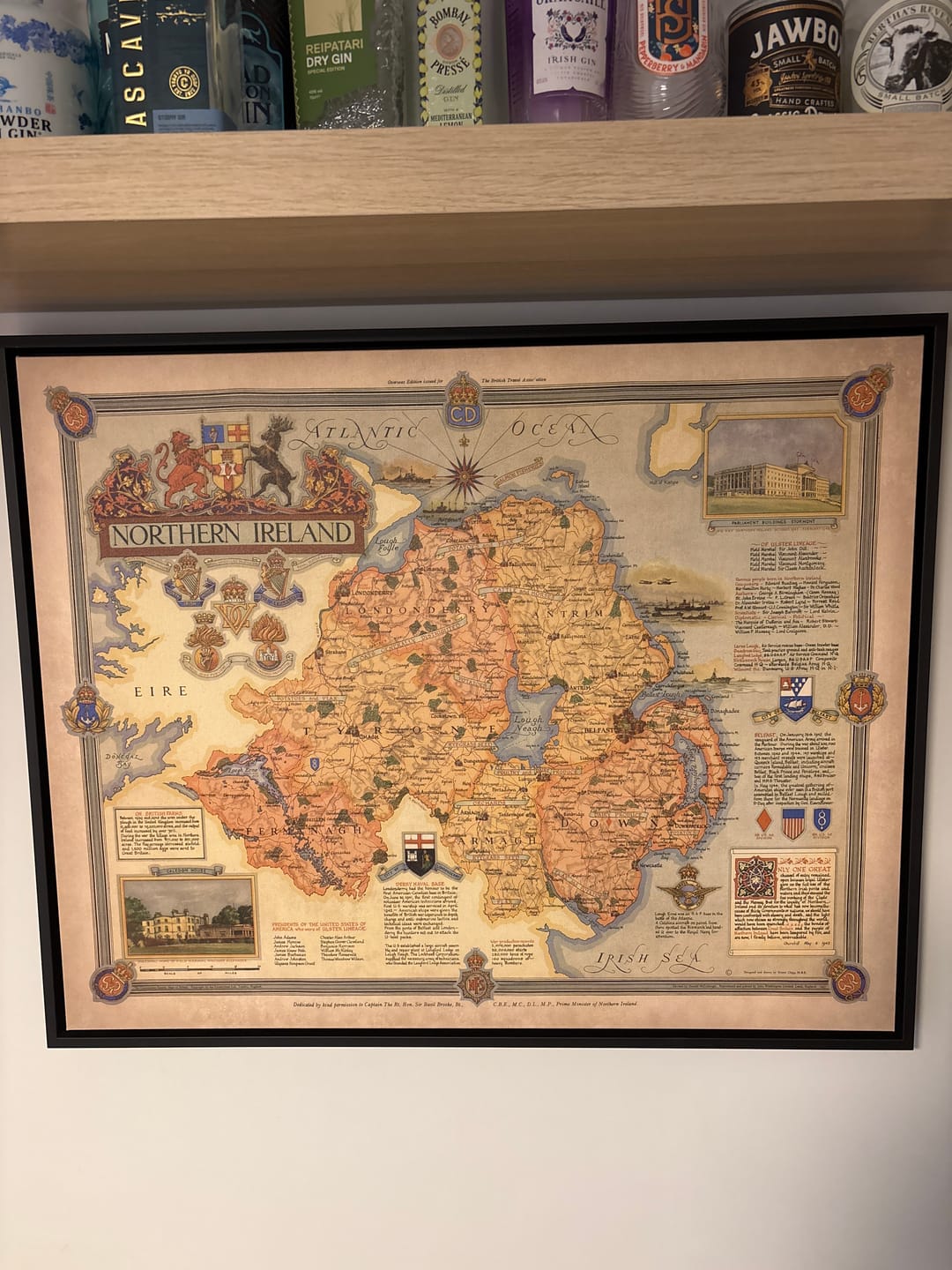 Customer photo review of Old Map of Northern Ireland, Ulster by Ernest Clegg, 1947 - Eire, Antrim, Belfast, Londonderry, Lough Neagh, Down