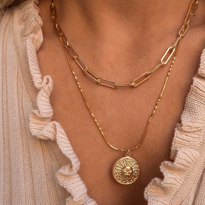Customer photo review of Sun Gold Necklace