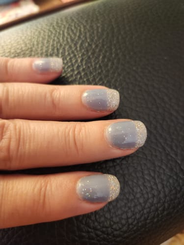 Customer photo review of D32 Isadora Silver Glitter Dip Powder