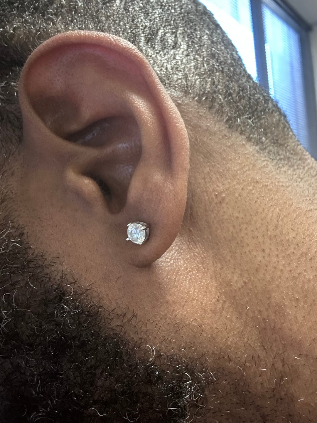 Customer photo review of 6MM Moissanite Earrings