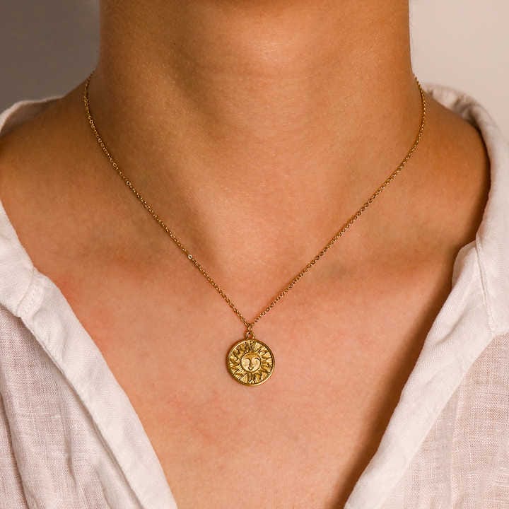 Customer photo review of Sun Gold Necklace