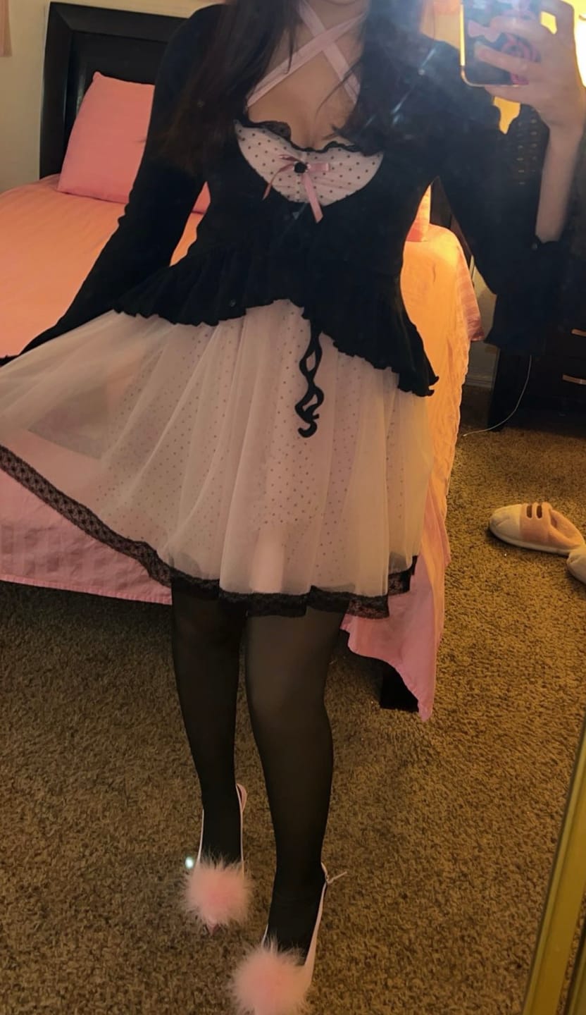 Customer photo review of Evil Tooth Rosy Veil Polka Dot Lace Mini Dress