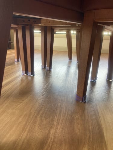 Customer photo review of Rectangular Felt Silicone Chair Leg Protectors | Extra-Durable Chair Floor Protectors
