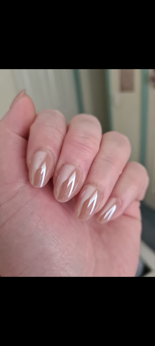Customer photo review of Mocha Muse | Salon Quality Press-on Nails - Short Oval Nude Pink