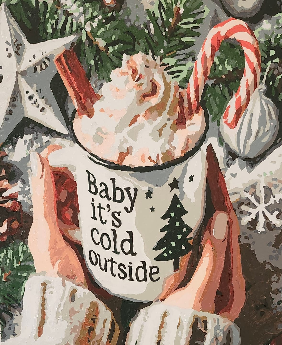 Customer photo review of Paint by Numbers - Christmas Hot Cocoa