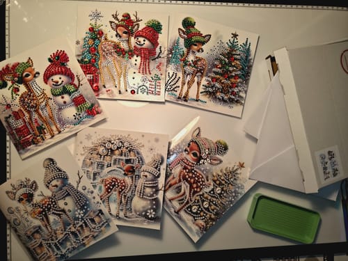 Customer photo review of 5D Diamond Painting Grußkarten – Winterfreunde 6 Stück