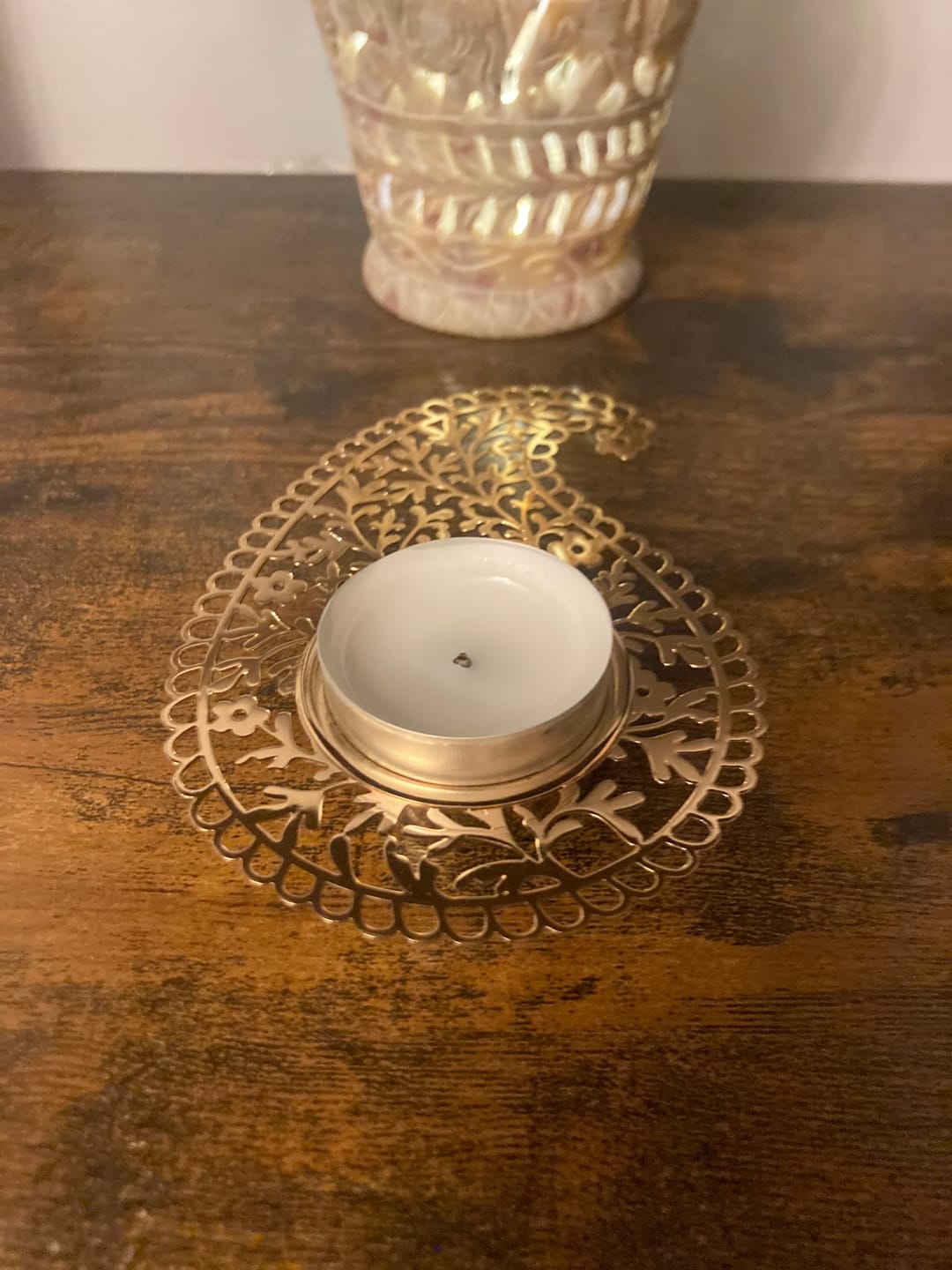 Customer photo review of Paisley Aura Tealight Holder - Set of Two