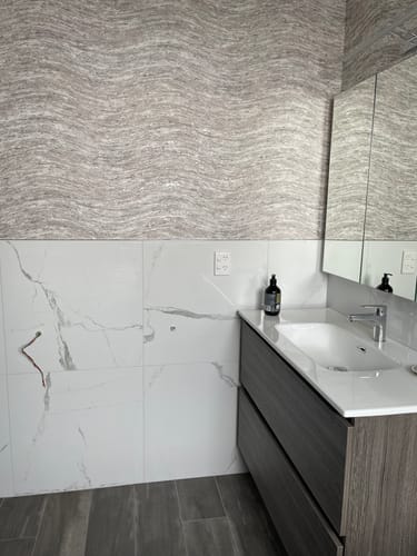 Customer photo review of Nexus - Distressed Metallic Wave Wallpaper - Neutral- Discontinuing