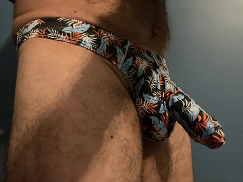 Customer photo review of 4 Pack Men's Elephant Print Sexy Bikini