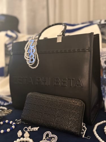 Customer photo review of ZETA PHI BETA Deluxe Jumbo Luxury Purse