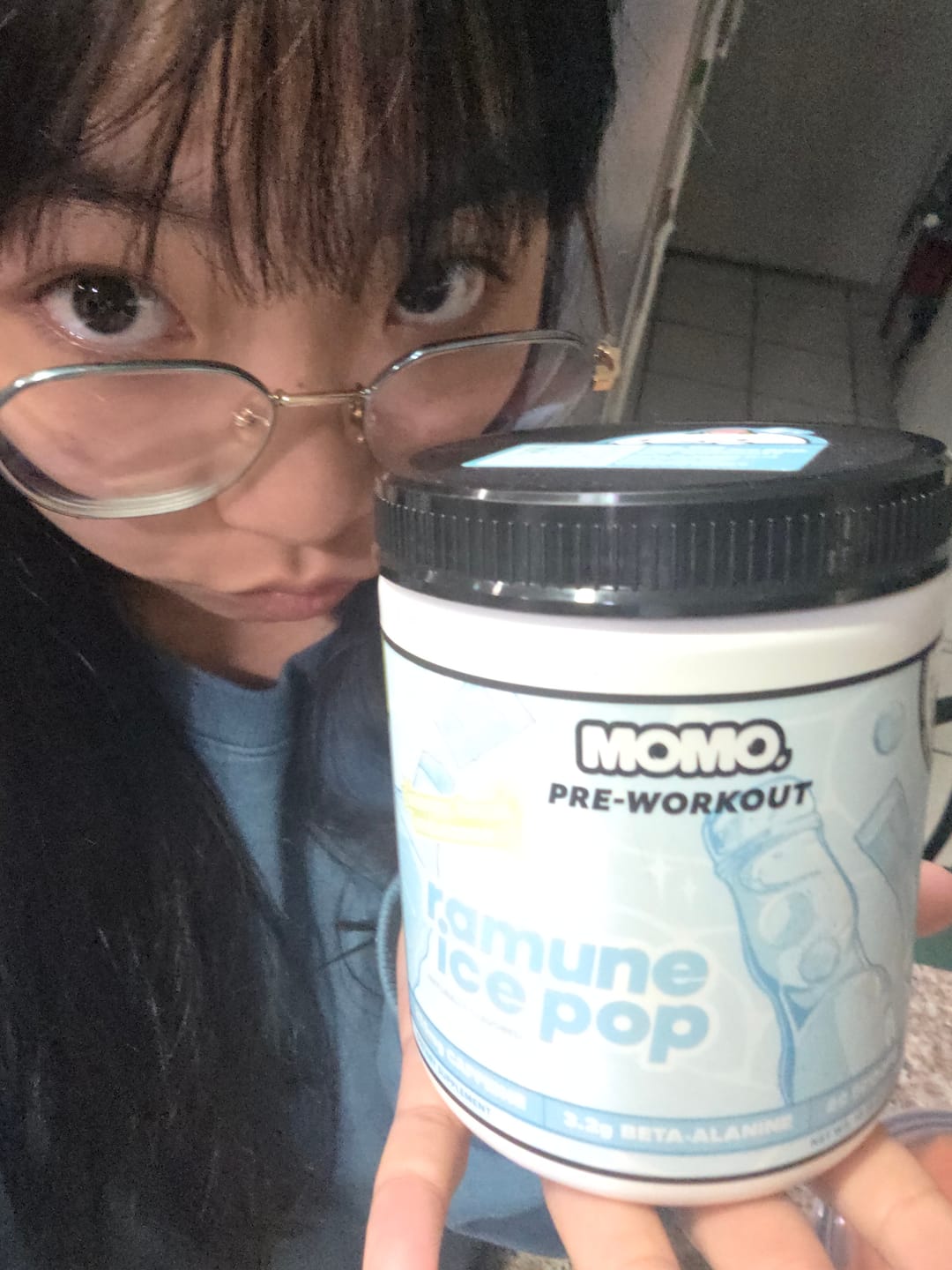 Customer photo review of MOMO® pre-workout | Ramune Ice Pop | 40 scoops