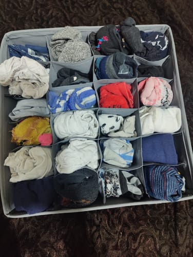 Customer photo review of Qoolish Pack of  2 Grey Drawer Organizers: Drawer Dividers