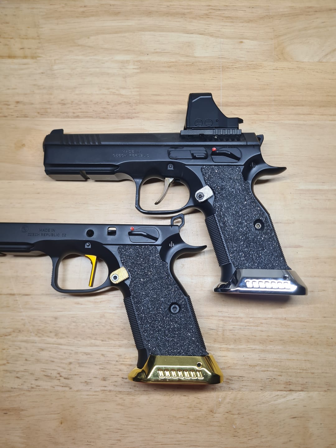 Customer photo review of CZ Shadow 2 Grips & Brass Magwell Combo | Competition Bundle