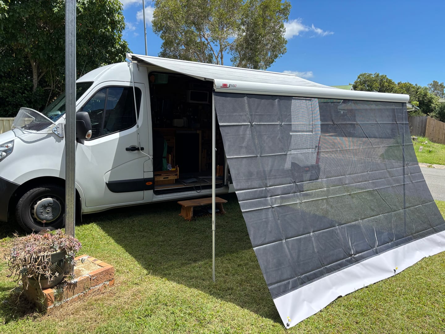 Customer photo review of Caravan Awning Privacy Sun Shade Screen