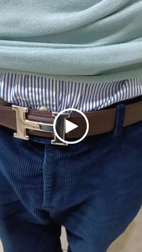Customer video review of H 5382 BELT 38MM SILVER BUCKLE & REVERSIBLE CHOCOLATE AND BLACK LEATHER