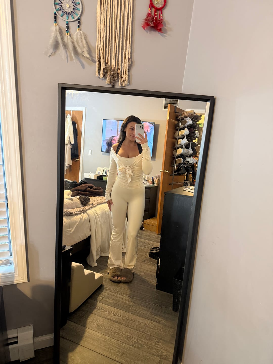 Customer photo review of The Wrap Top / Cream