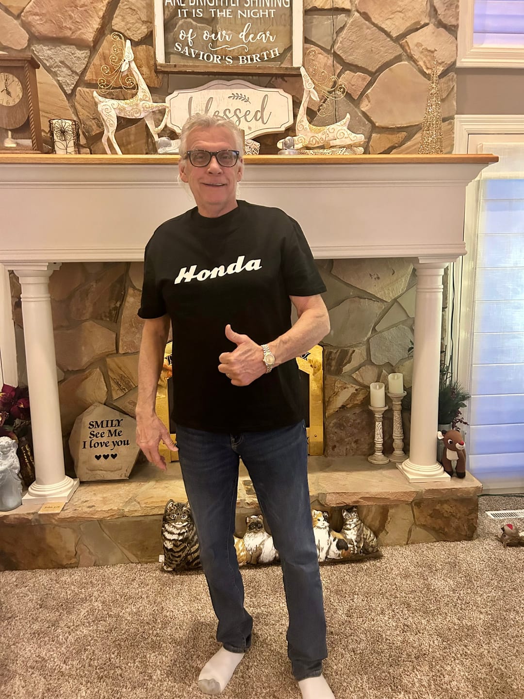 Customer photo review of Vintage Honda Script Tee
