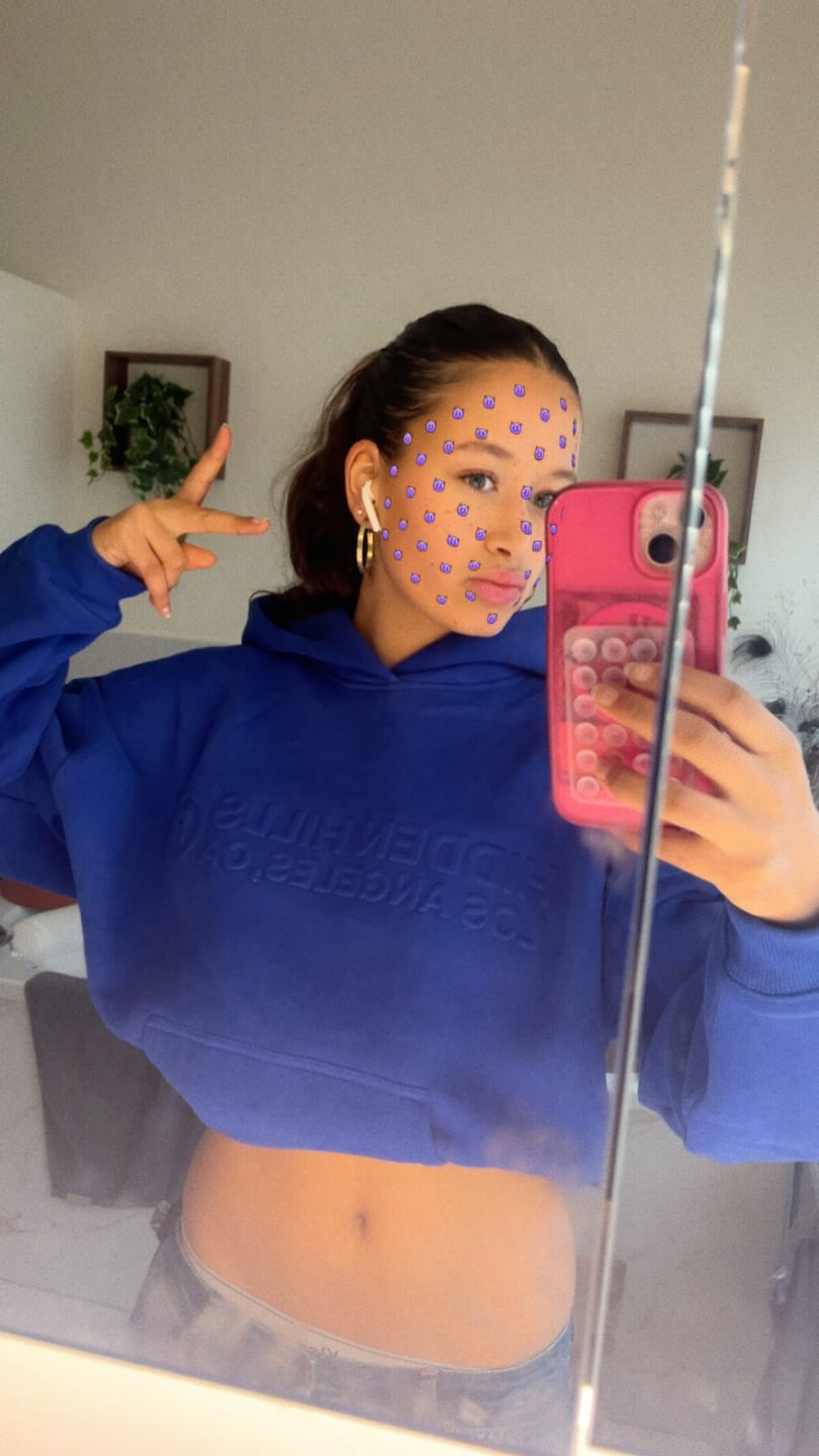 Customer photo review of EMBOSSED STRAIGHT LEG SWEATPANTS ROYAL BLUE