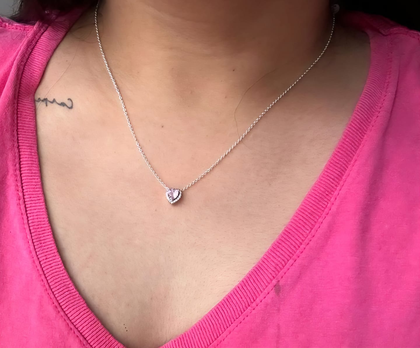 Customer photo review of COLLAR PANDORA CORAZON ELEVADO ROSA PLATA .925 + KIT DE REGALO