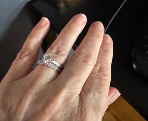 Customer photo review of Solitaire Milgrain Art Deco 1ct CZ Ring Set in Sterling Silver