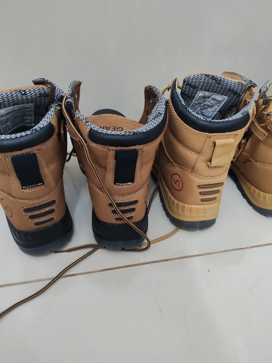 Customer photo review of Brawn Safety Work Boots Dark Brown