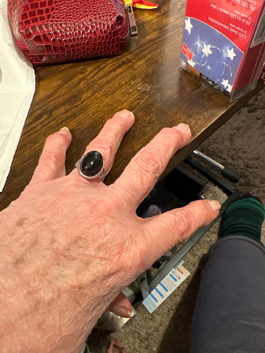 Customer photo review of Bague Ajustable "Guérison de L'Âme" en Obsidienne Œil Céleste & Argent