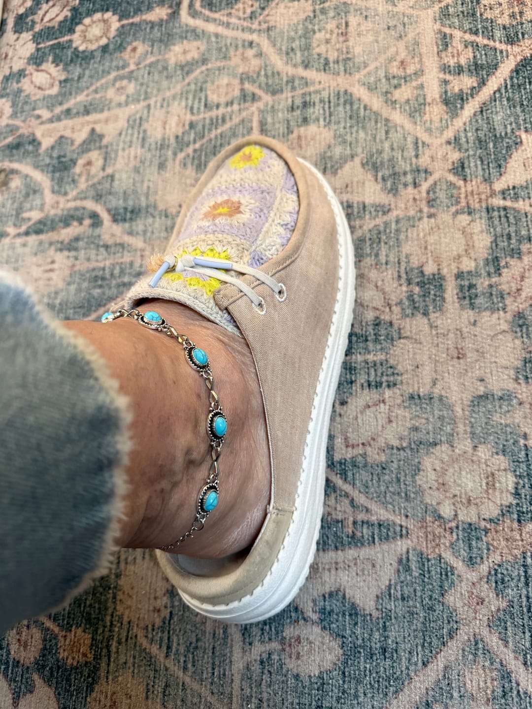 Customer photo review of Bohemian Turquoise Anklet