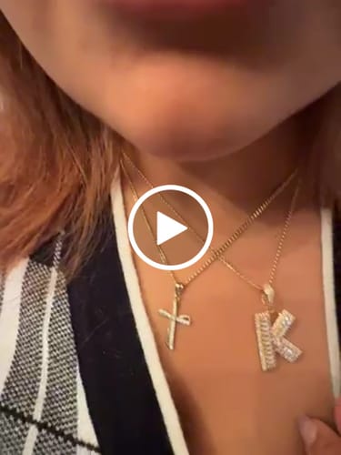Customer video review of 14k Cuban chain with Cross pendant