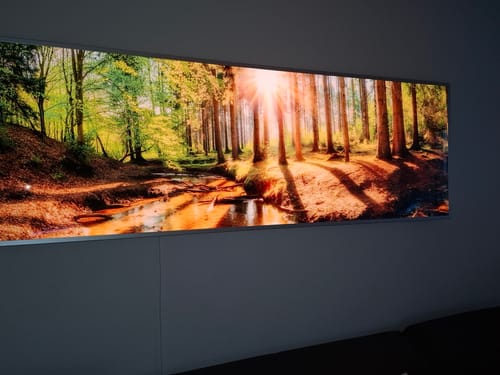 Customer photo review of Leuchtbild Acrylglas Canvalight® DIA | Sonniger Wald | Panorama