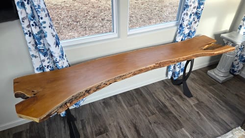 Customer photo review of Console Table Legs 207 Curva 28" H Metal Furniture Base