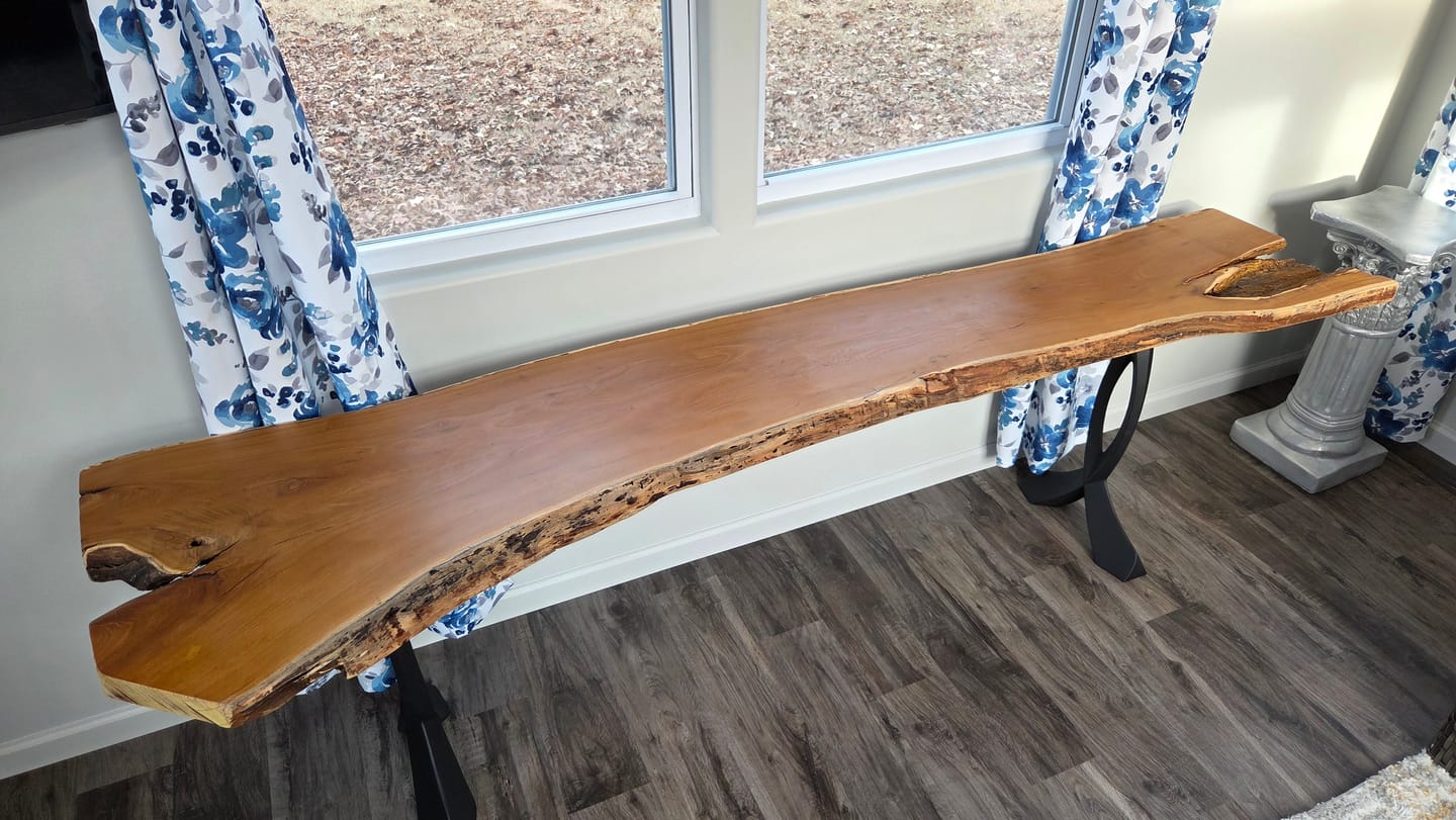 Customer photo review of Console Table Legs 207 Curva 28" H Metal Furniture Base