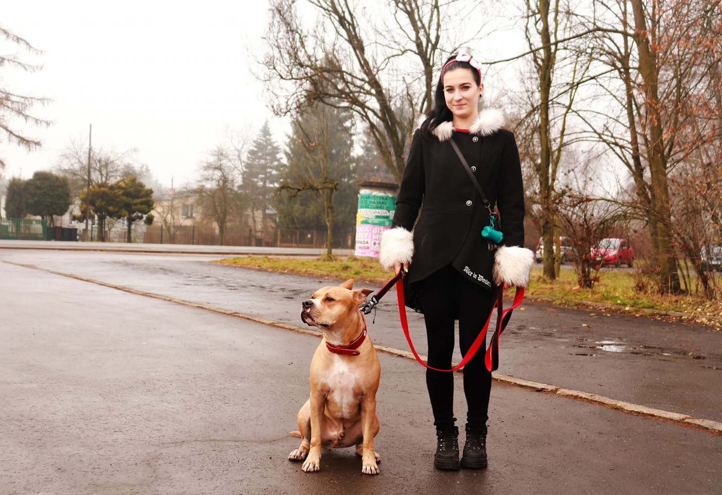 Customer photo review of Smycz nylonowa Walk Leash - Black Edition Czerwona