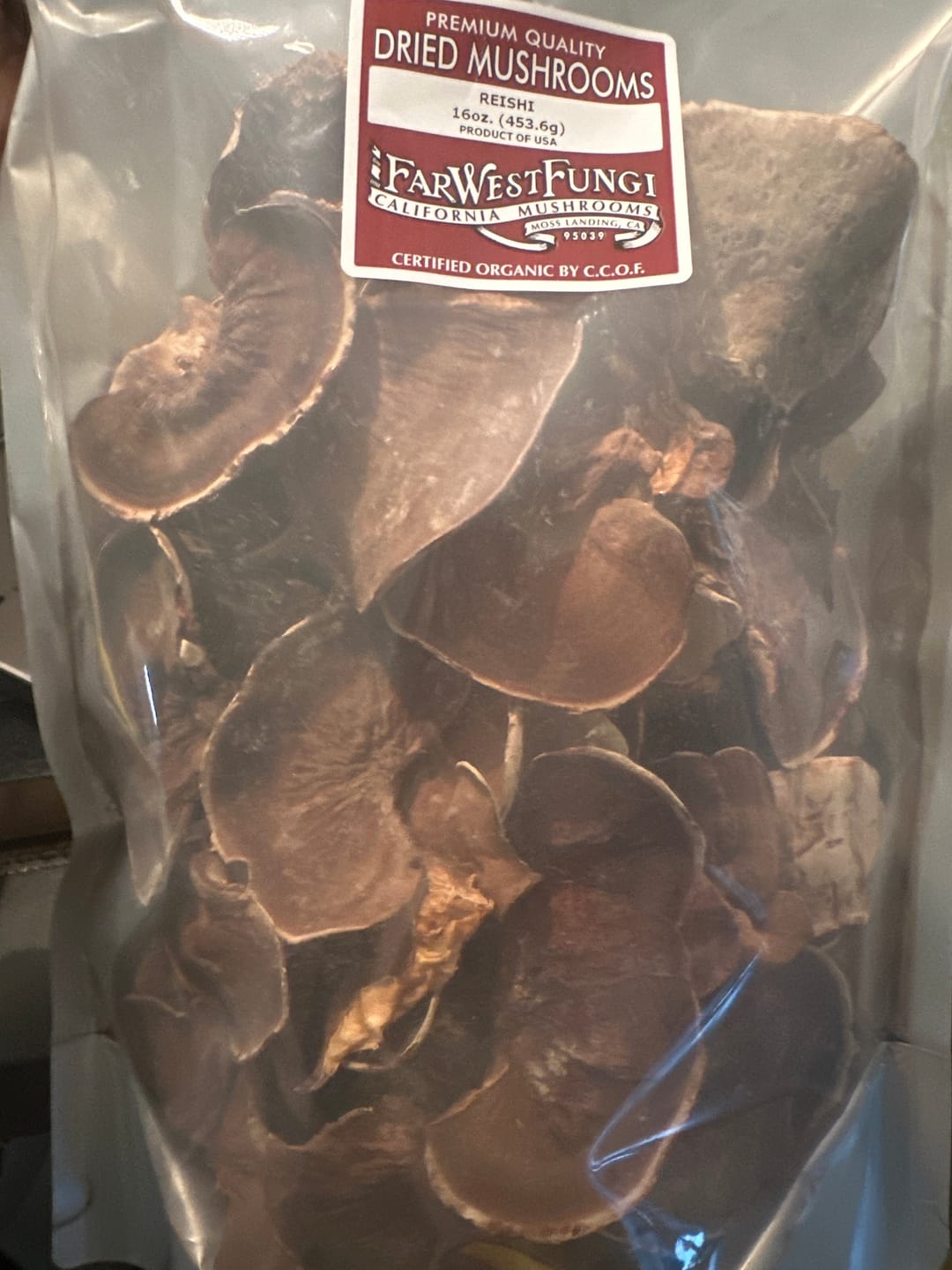 Customer photo review of Dried CCOF Organic Reishi