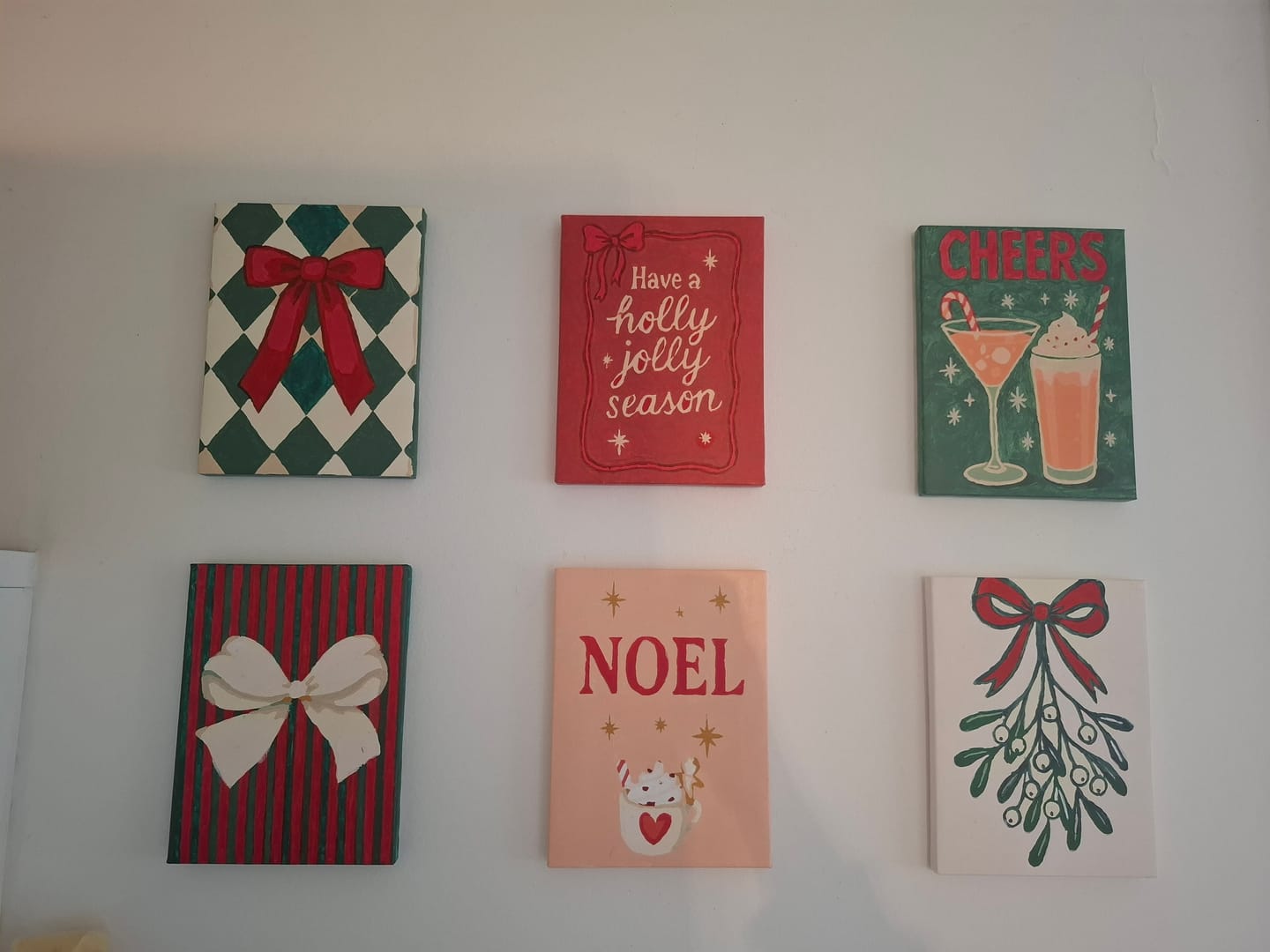 Customer photo review of Malen nach Zahlen – 6 Mini-Gemälde | Frohe Weihnachten-Set