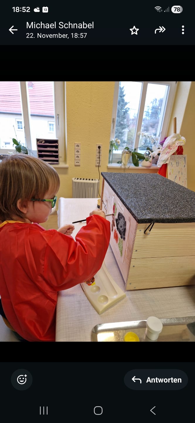Customer photo review of Igelhaus für Kinder aus Kiefernholz zum Bemalen
