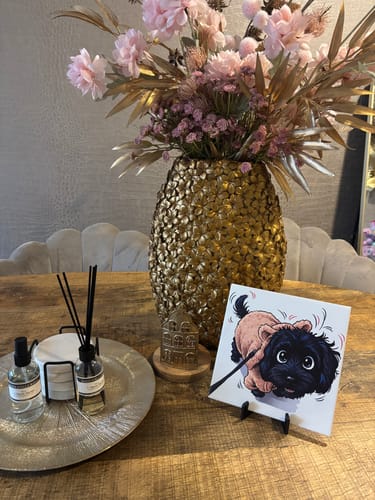 Customer photo review of Jouw Huisdier in Karikatuur Stijl als Tegel - Direct Voorbeeld