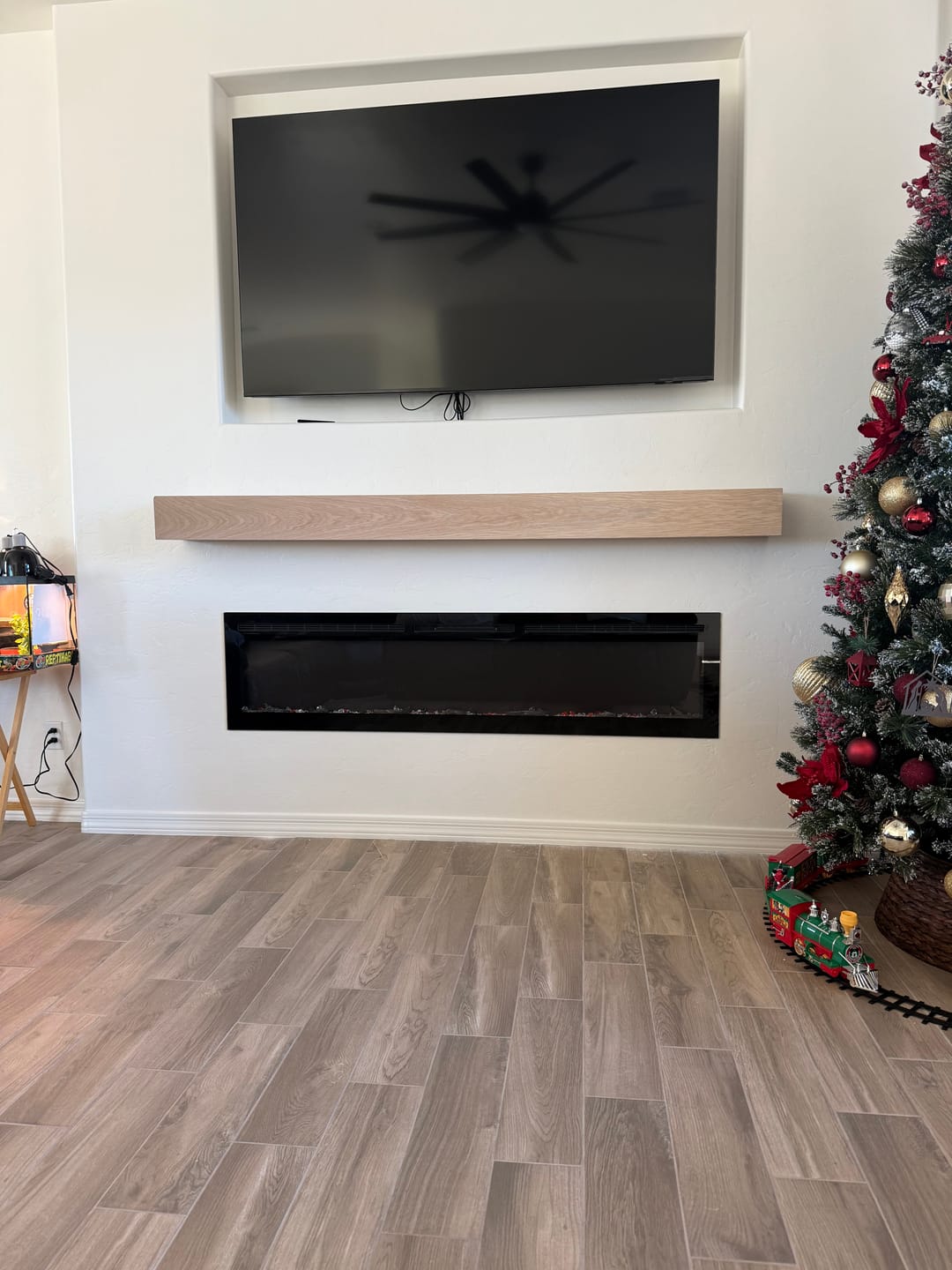 Customer photo review of White Oak Fireplace Mantel