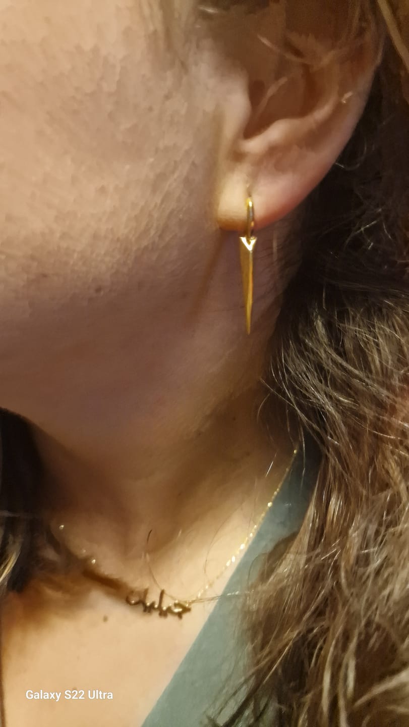 Customer photo review of Essential Meridian Spike Hoops Earrings