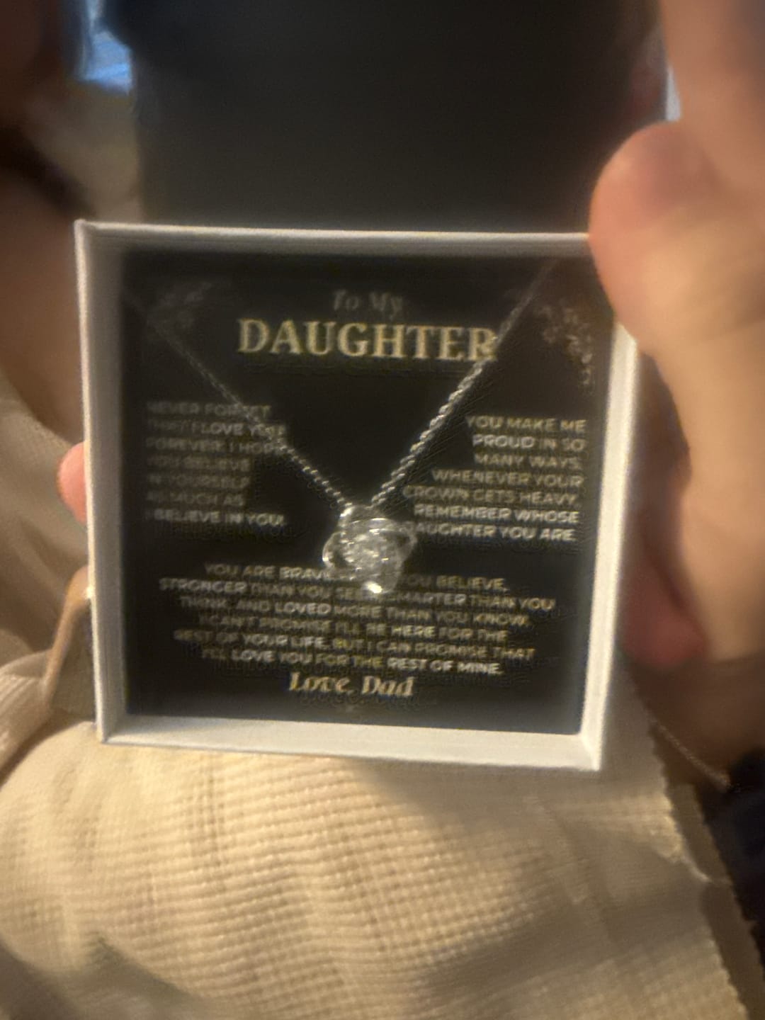 Customer photo review of To My Daughter - Love Dad - Beautiful Gift Set - SS490V4