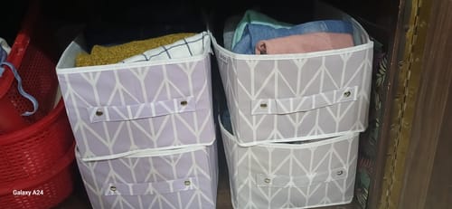Customer photo review of Large Clothes Organizer Pack of Two - Lilac (Available in 3 colors)