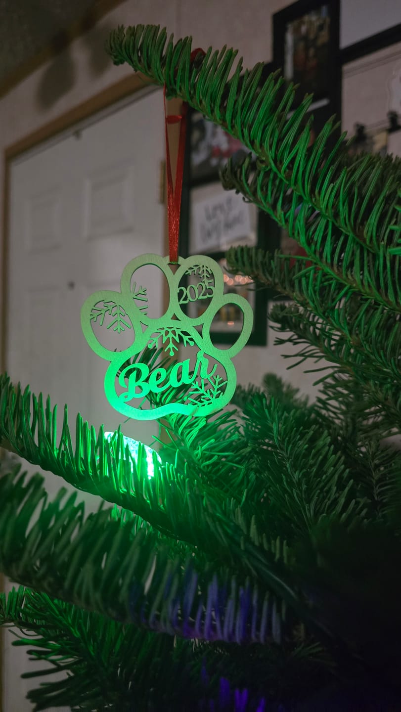 Customer photo review of Personalized Pet Christmas Ornament